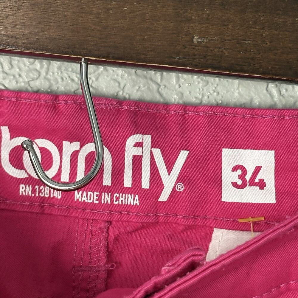 Born Fly Men’s Cargo Shorts Hot Pink Size 34 - Picture 3 of 3